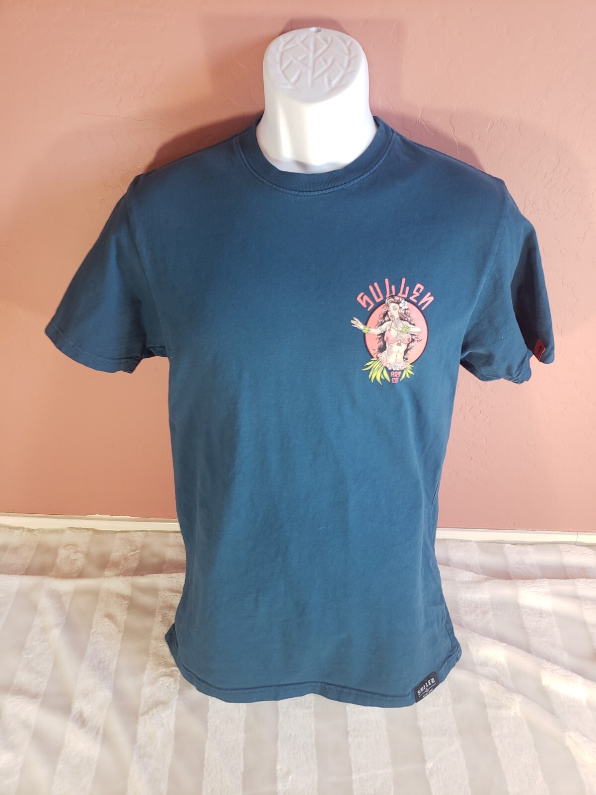 SULLEN Art Collective MERMAID STARGAZER Choloha Surf TEAL BLUE Mens S T-SHIRT gallery