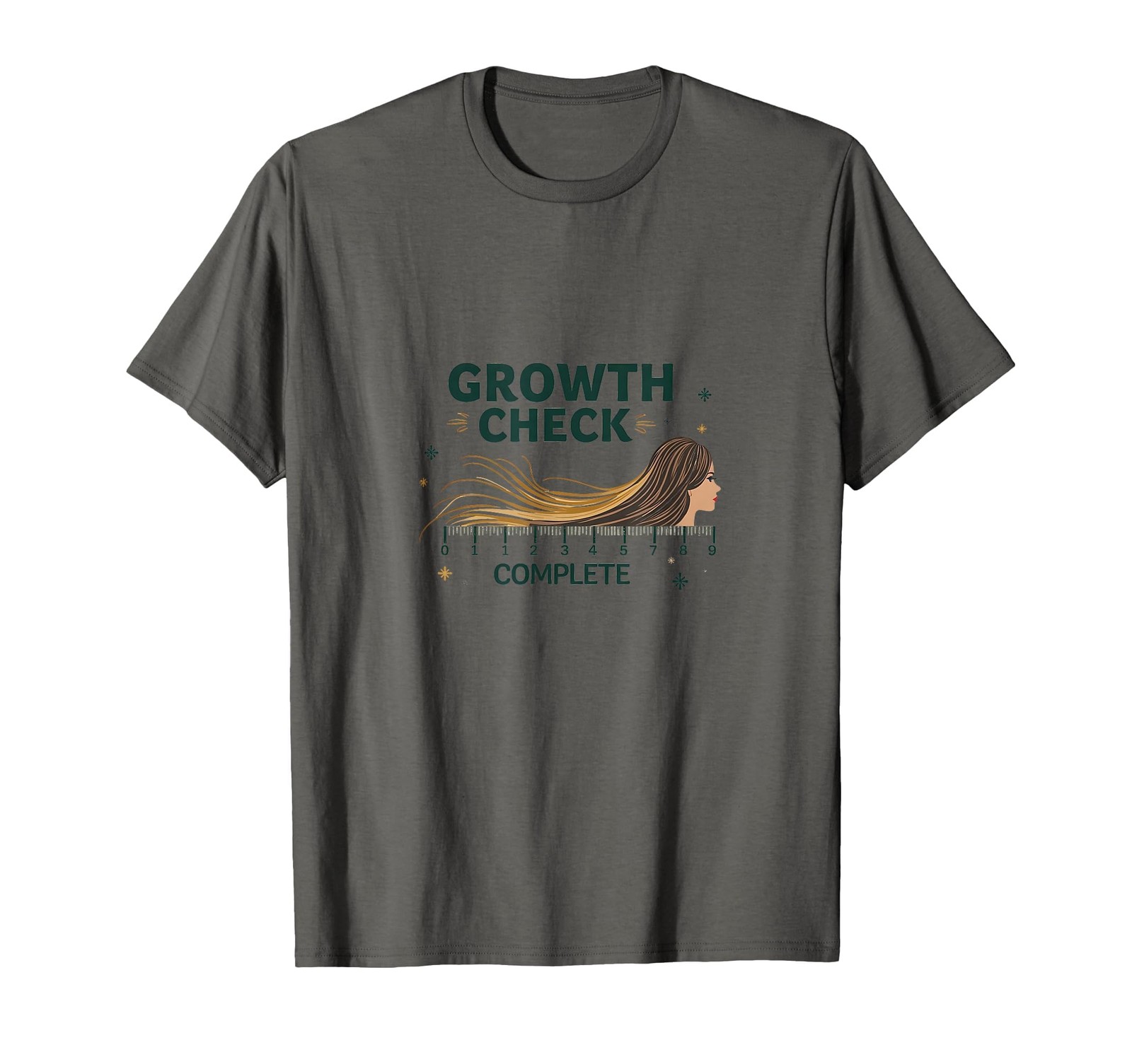 Growth Check Complete Hair Length Design T-Shirt, Men, Asphalt Grey, Medium gallery