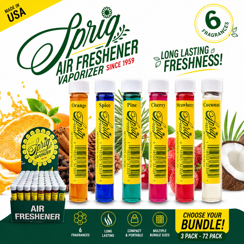 Sprig Liquid Air Freshener Vials – Long Lasting Fragrance for Home, Car & Office