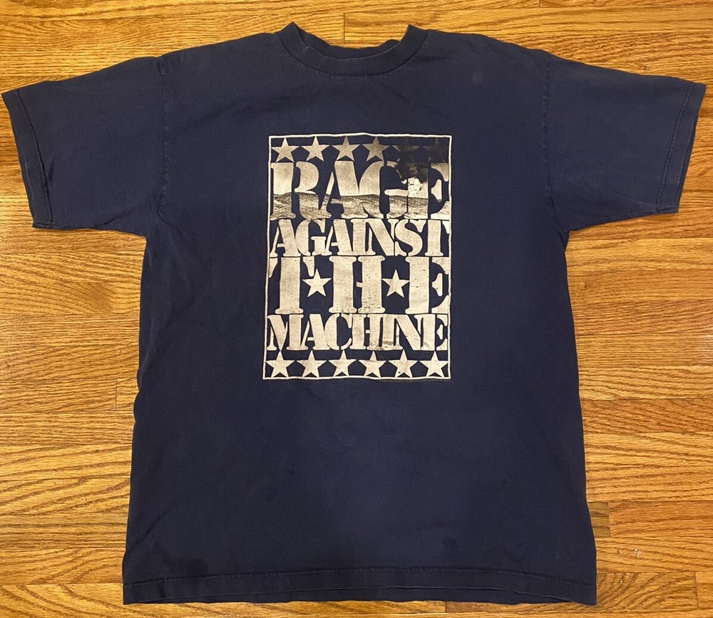 Vintage Rage Against The Machine Concert Shirt Giant Merch 2000 Large Navy Blue