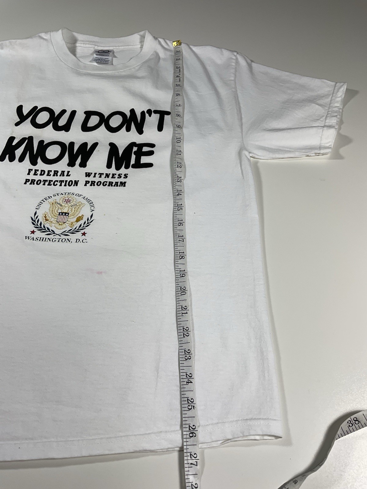 Vintage You Dont Know Me Witness Protection T Shirt Sz L Funny Novelty Y2K gallery