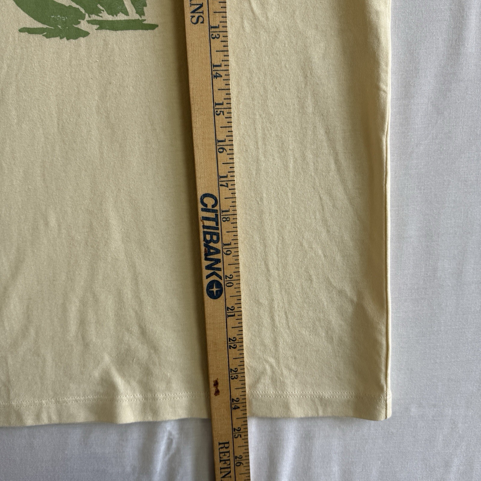 LANVIN Paris T-Shirt Beige Art Graphic Beige Green Ringer Italy Made (16x24.5”) gallery