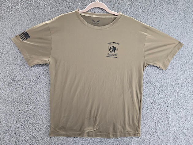 US Army Shirt Mens XL Flammis Vincimus Red Dragons Beige Second to None gallery