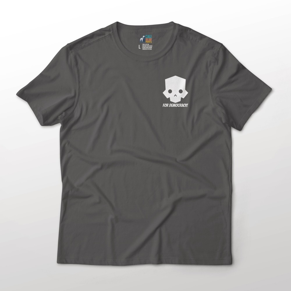 Helldivers Skull For Democracy! Video Games Graphic T-Shirt