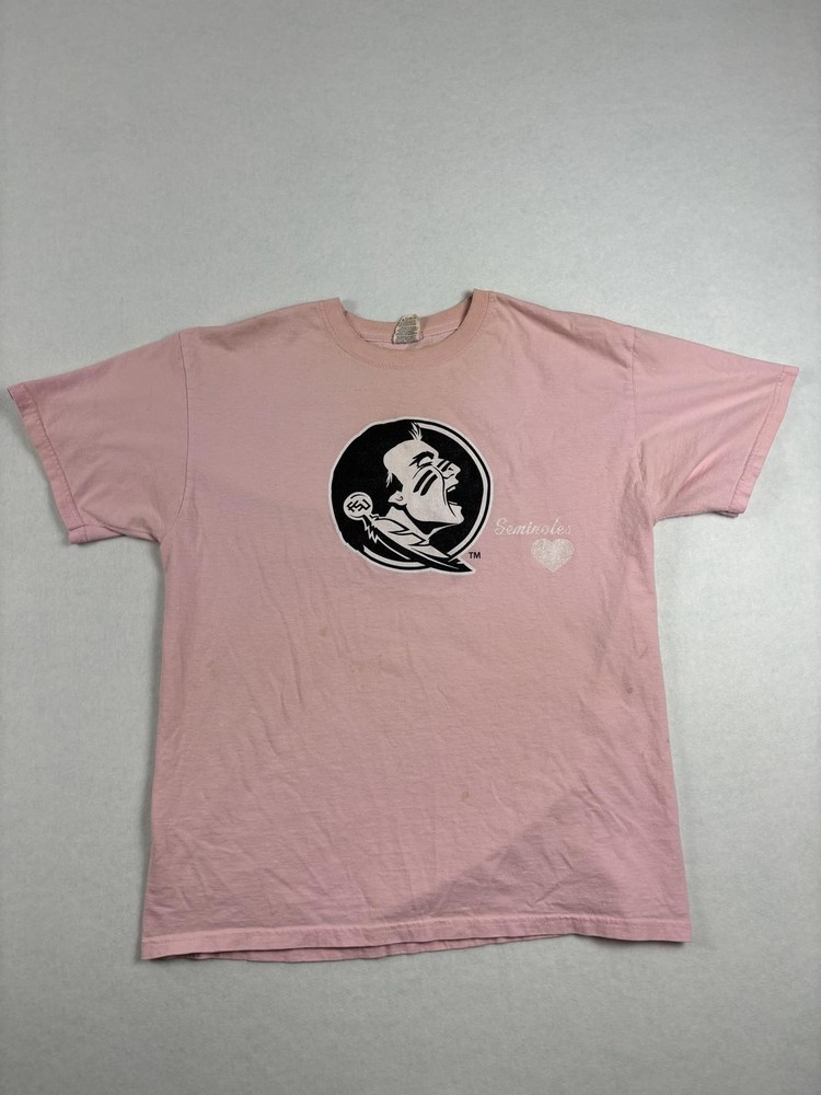 Pink Seminoles heavily distressed tee