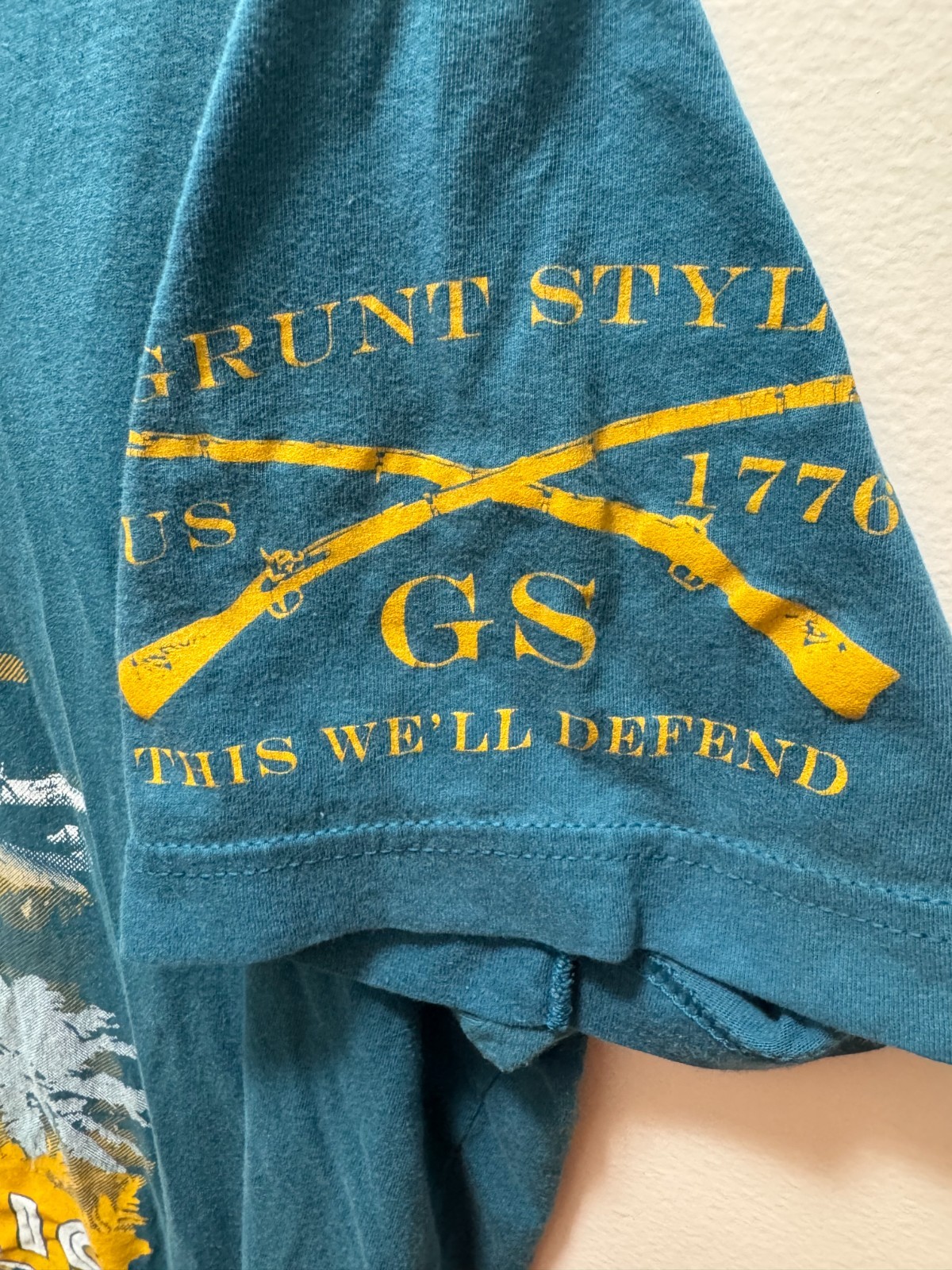 Grunt Style Shirt Mens Large Teal Fly Atomic Airlines Graphic Short Sleeve Tee gallery