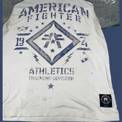 American Fighter exclusively made for Buckle patriotic Ringer tshirt L