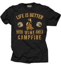 Wine T-shirt camping Camp Tee shirt fishing outdoor activities Tee shirt