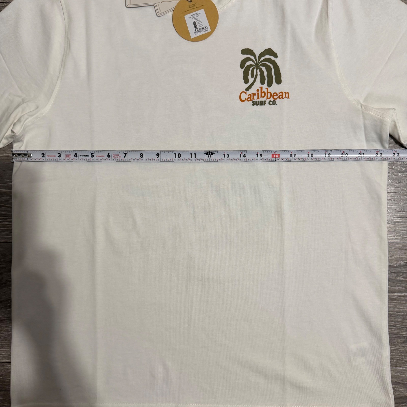 Common People Mens Size L Palms Print Tee Ecru Caribbean Surf Co Graphic Beach gallery