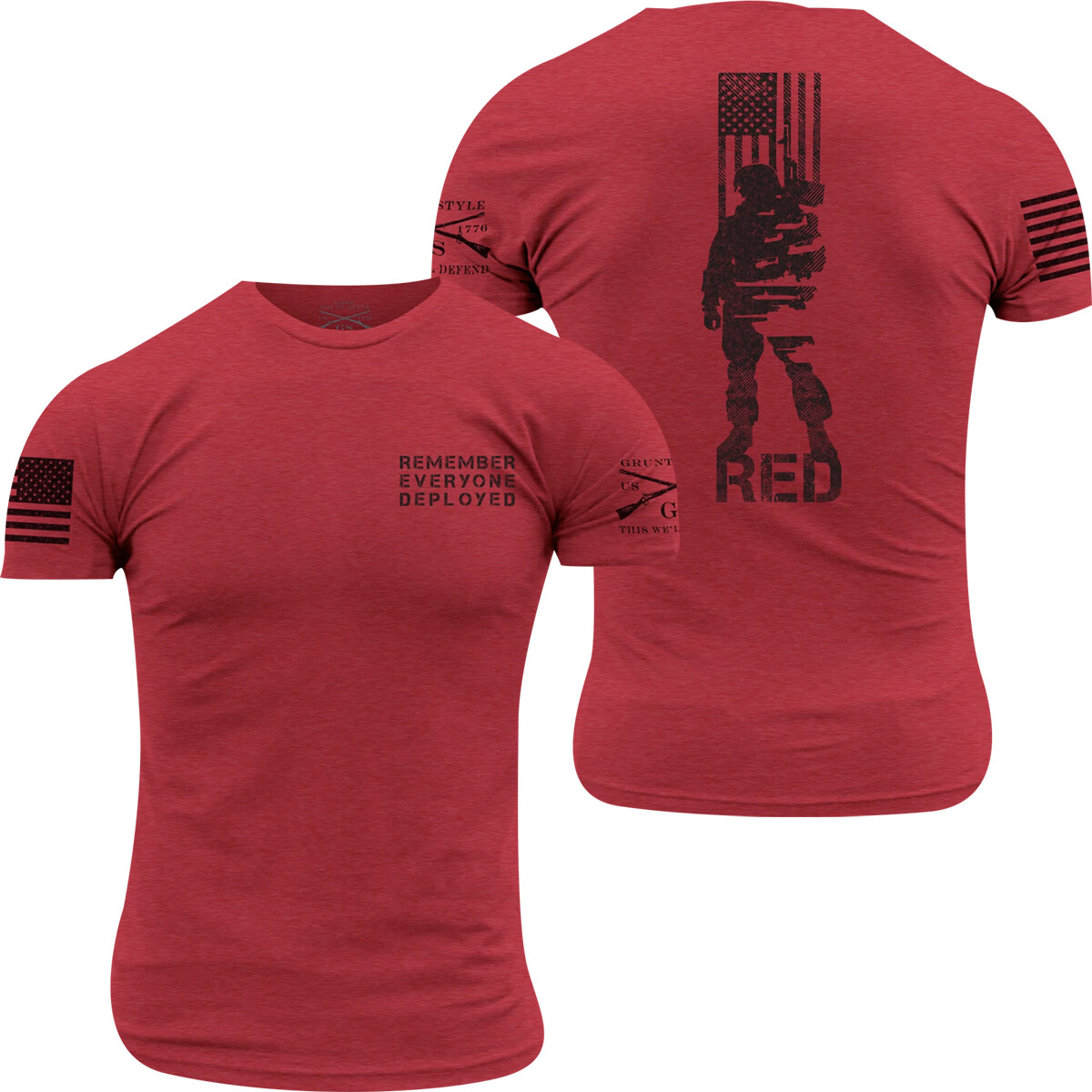 Grunt Style R.E.D. All Forces T-Shirt - Red gallery