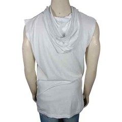 WT02 Hooded Muscle Tee Size Large White and Gray