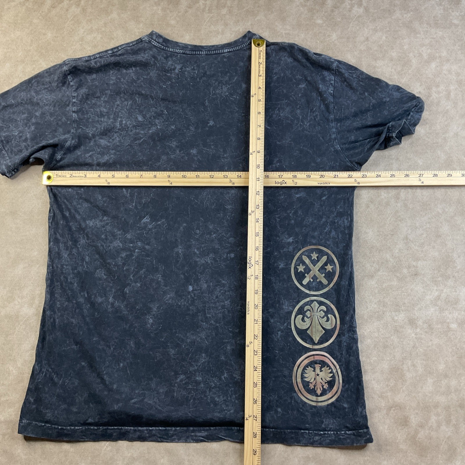 Affliction T-Shirt Sz XL Big Logo Distressed Black Y2K Grunge Retro Short Sleeve gallery