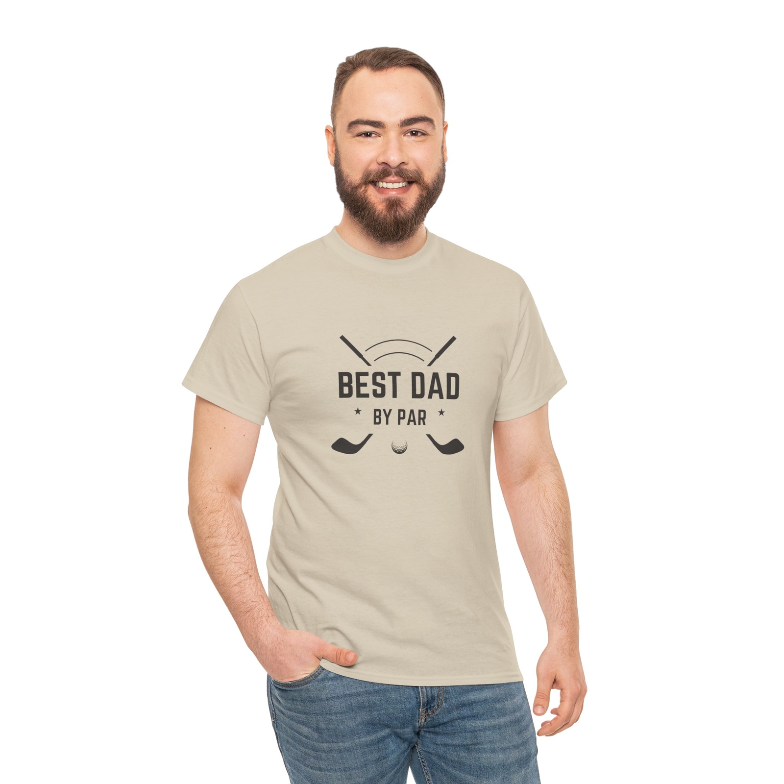 Best Dad by Par – Golf themed Unisex Heavy Cotton Tee – Father’s Day Gift