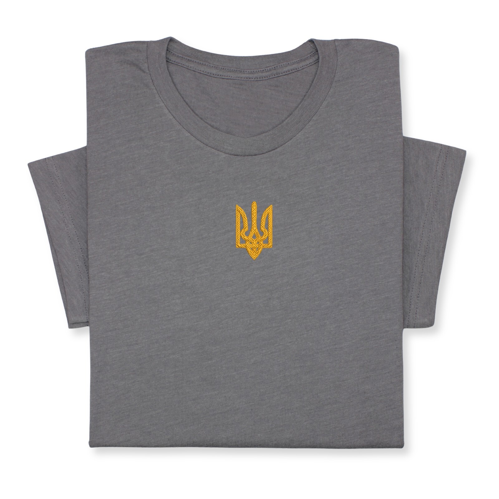 Custom Embroidered Ukrainian Coat of Arms T-Shirt Patriotic Ukraine Emblem Tee gallery