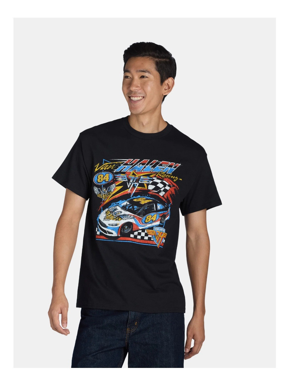 VAN HALEN 84 RACING Men’s Size 2XL Graphic T-Shirt Short Sleeve • Black gallery