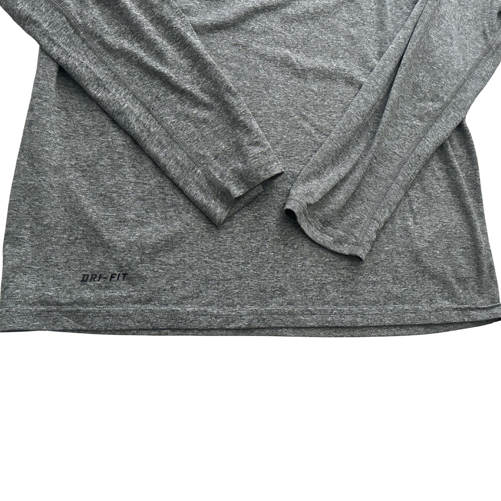 Nike Dri-FIT Mens Long Sleeve Shirt Heather Gray Tech Workout Gym Tee Medium gallery