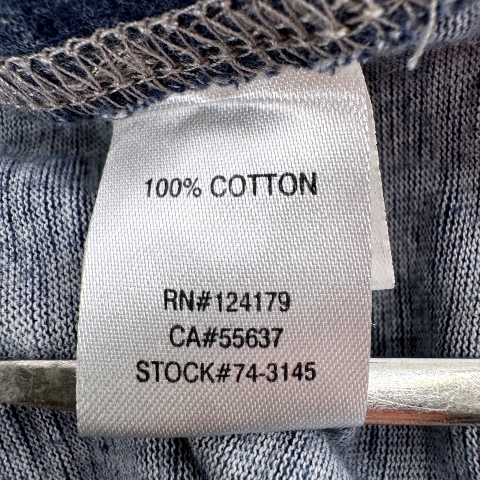 Johnston & Murphy Henley Shirt XL Blue Gray Long Sleeve Cotton Slub Knit 74-3145 gallery