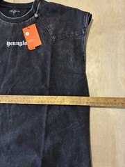 YoungLA Elevated Essentials Cut Off, Black Wash Size Large