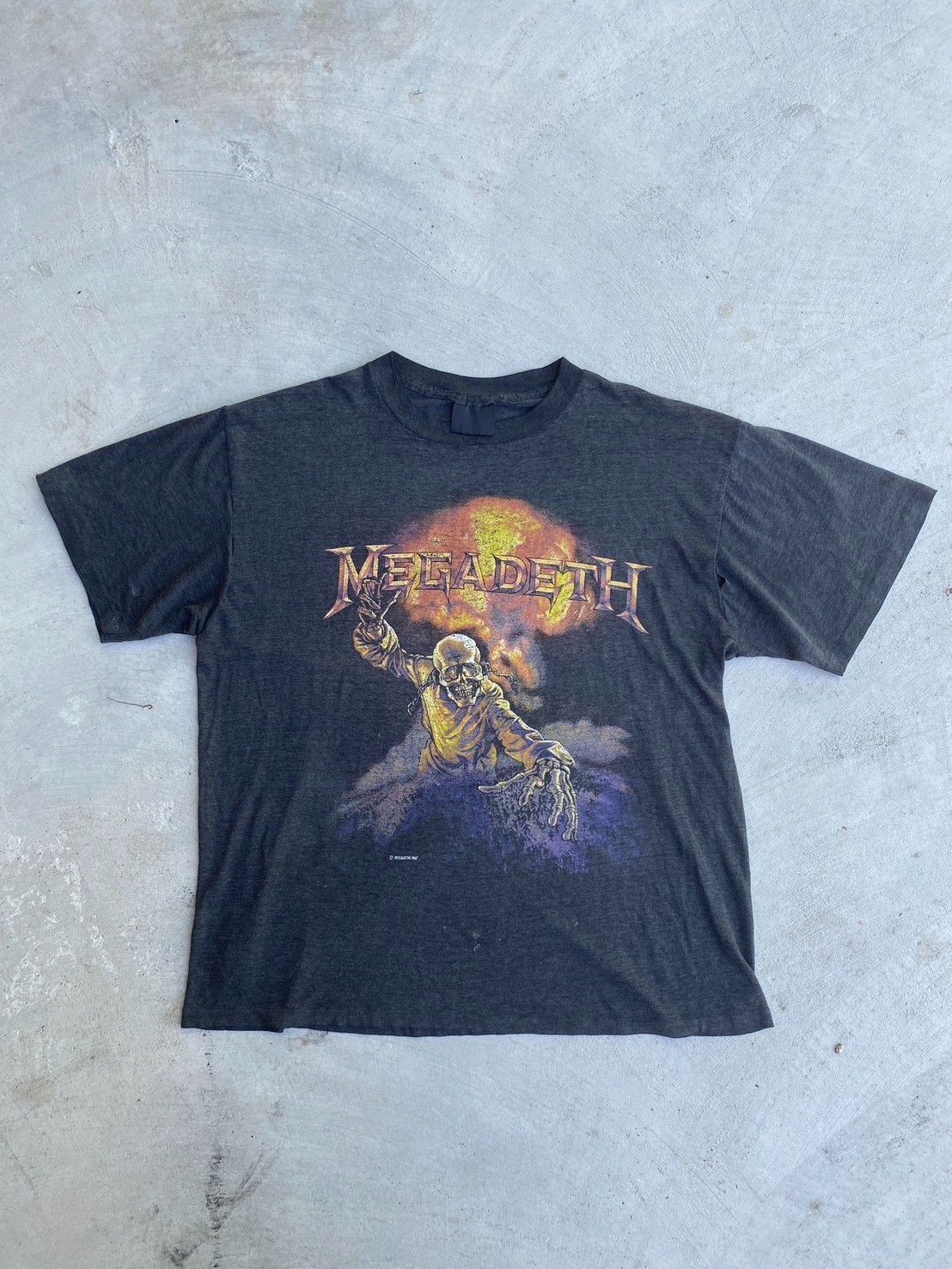 Vintage 1987 Megadeth T-Shirt Mens Large Black Single Stitch 80s Radioactive