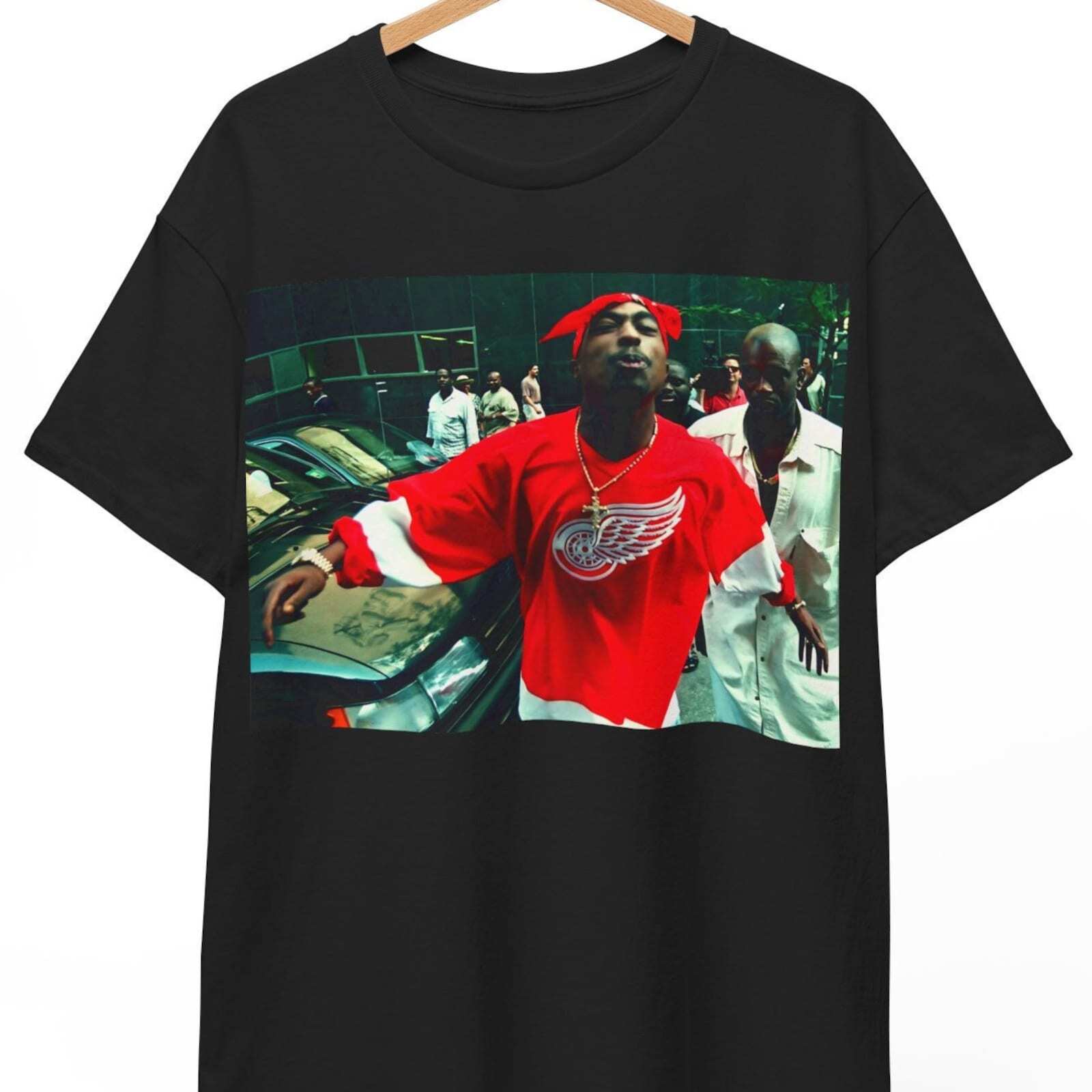 Tupac T-Shirt Dissing Reporter, Enhanced Graphic, 80s 90s Hip Hop rb, Old School gallery