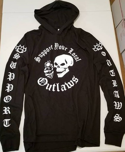 SYLO Support Outlaw motorcycle biker long sleeve hooded hood t shirt gallery