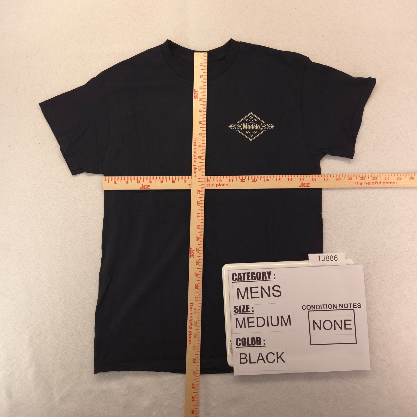 Modelo Short Sleeve Crew Neck Graphic T Shirt Mens Size Medium M Black gallery