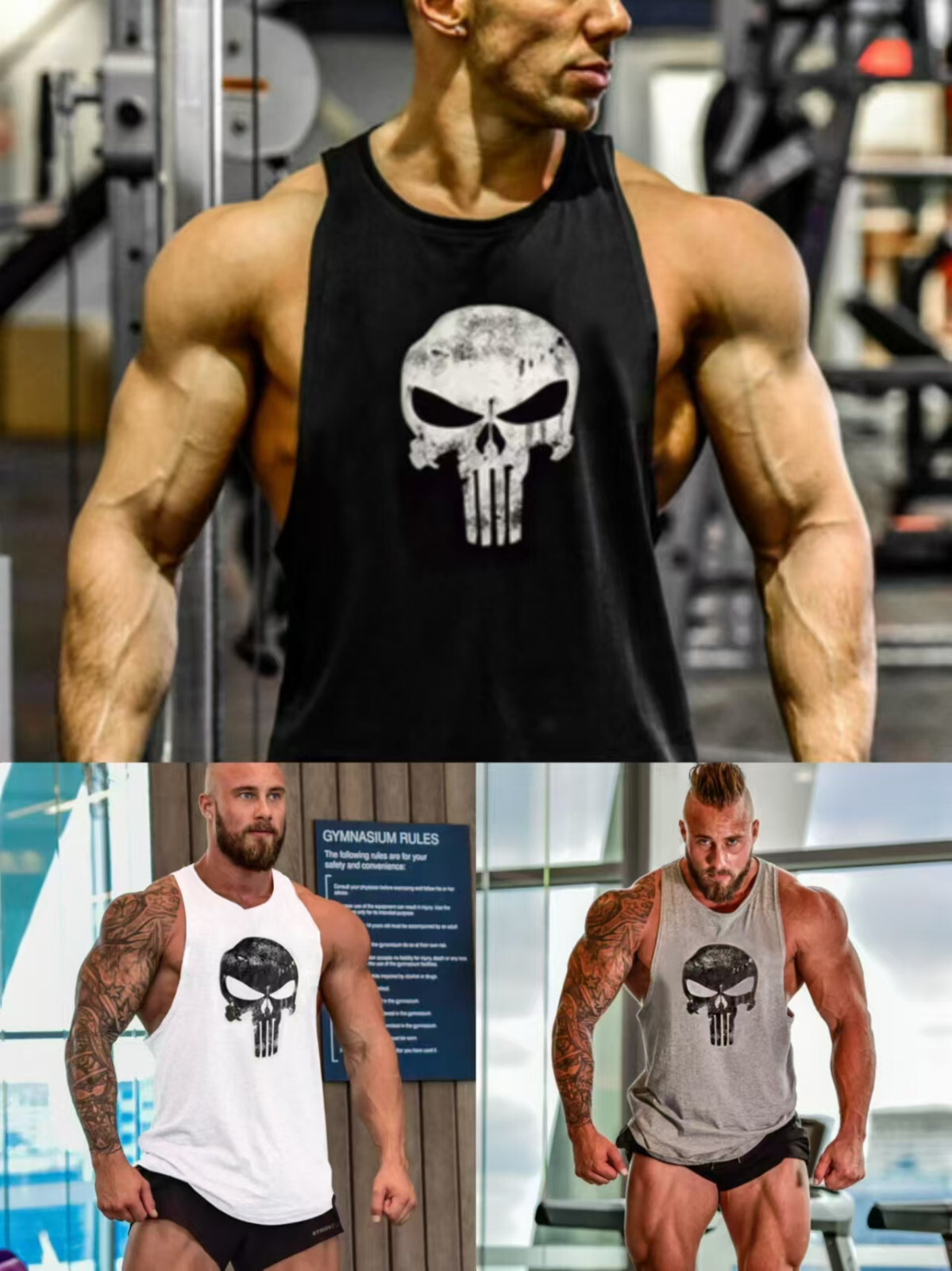 Men Workout Tank Top Gym Muscle Tee Fitness Vest Bodybuilding Sleeveless T Shirt gallery