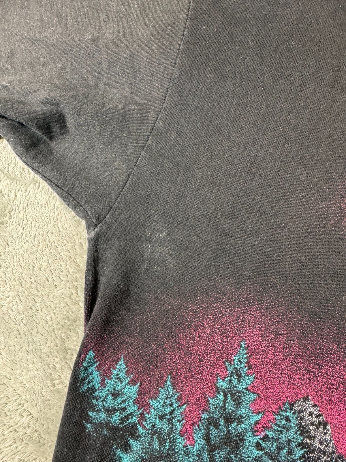 Vintage All Over Print Lightning Montana Thunder Shirt Single Stitch Early 90s gallery