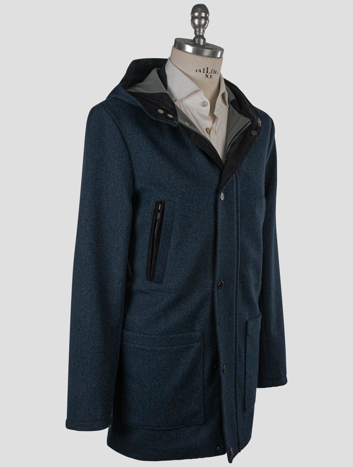 NEW ISAIA BLUE WOOL PA OVERCOAT US 46 - EU 56 US1087 gallery
