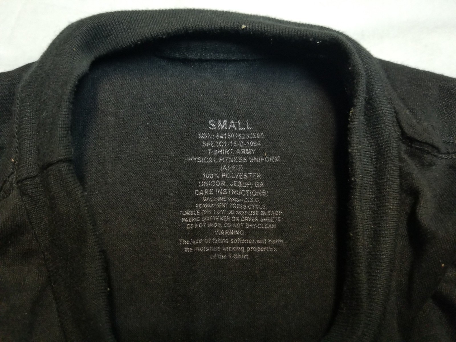 US Military Army Physical Fitness Uniform Short Sleeve Shirt Black Small EXC gallery