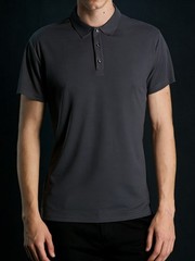 Quick Dry Polyester Collared Shirt for Men Moisture Wicking Regular Length New