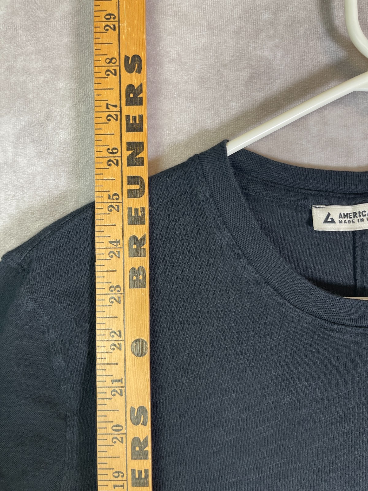 American Giant Shirt Adult Large Black Long Sleeve Plain Tee Cotton Casual USA gallery