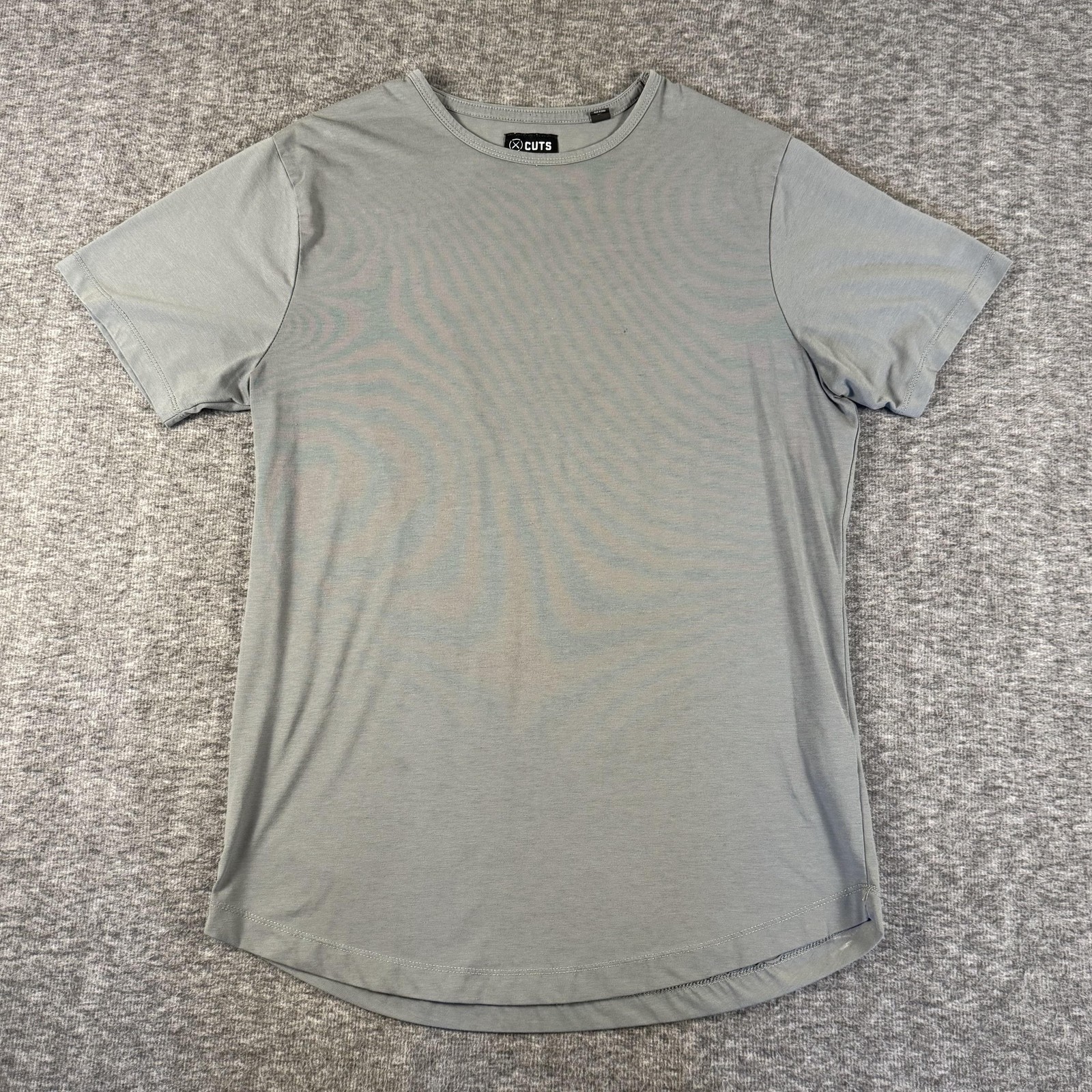 Cuts Shirt Mens Medium Gray Curve-Hem Pyca Pro Performance Stretch Crewneck Tee