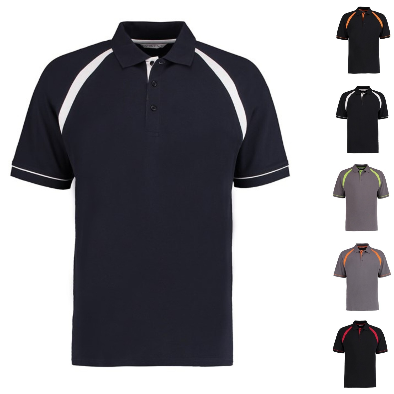 Mens Polo Shirts Short Sleeve Raglan Contrast Trim Cotton Pique Collared T Shirt gallery