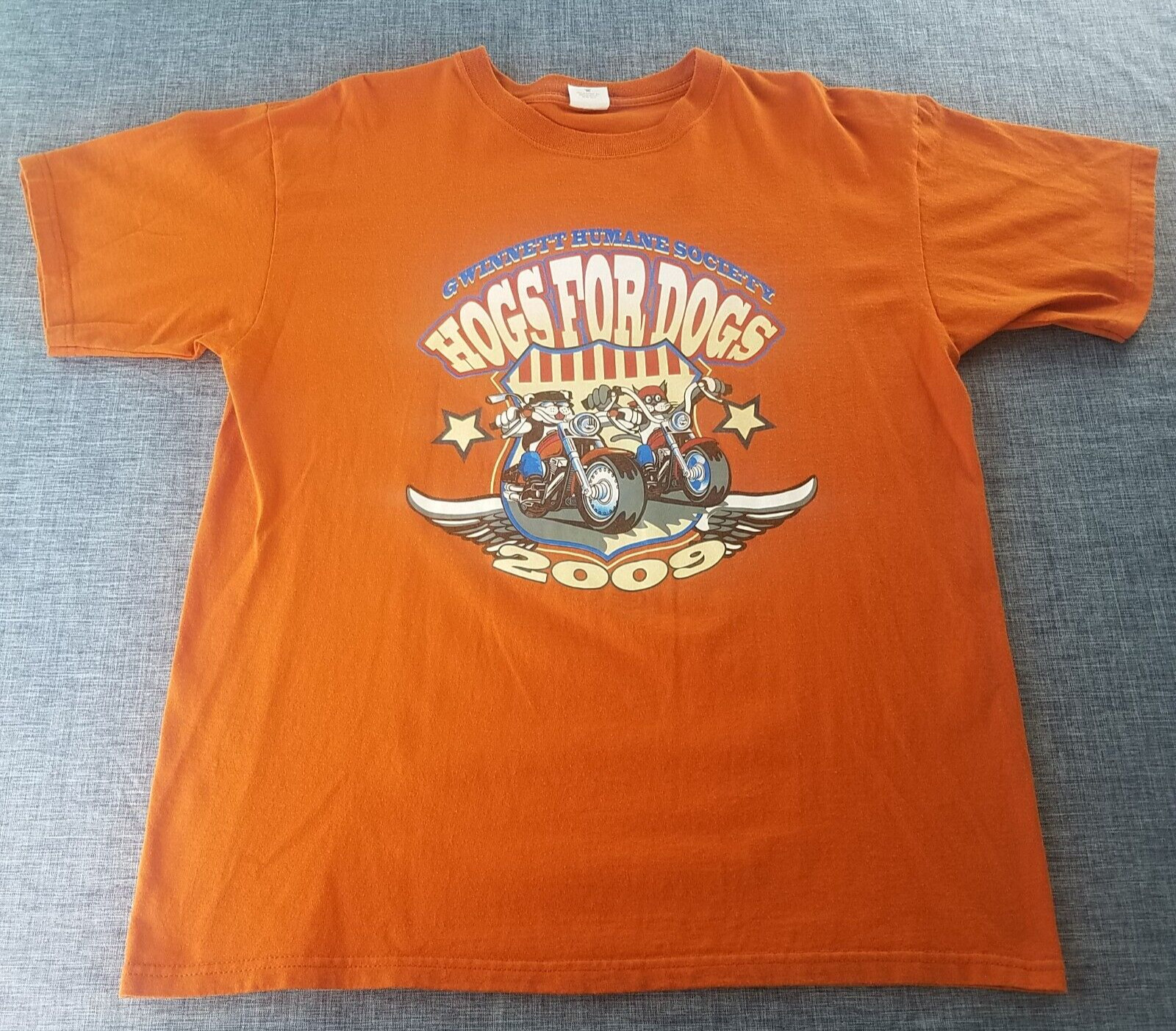 Men's Anvil 2009 Ride for the Dogs Orange T Shirt (See Measurements) gallery