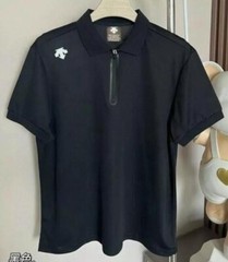 Descente Half Zipper Ice Feel Quick Drying Short Sleeves T-shirt