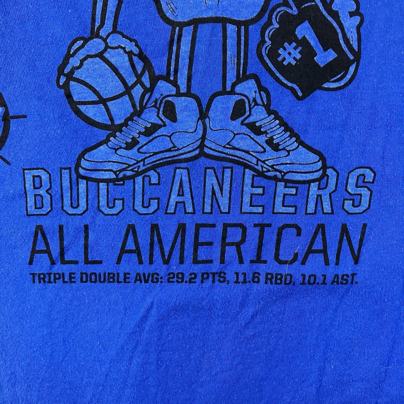 Jordan Jumpman T Shirt Mens 2XL Blue Laney Buccaneers Short Sleeve Cotton Faded gallery