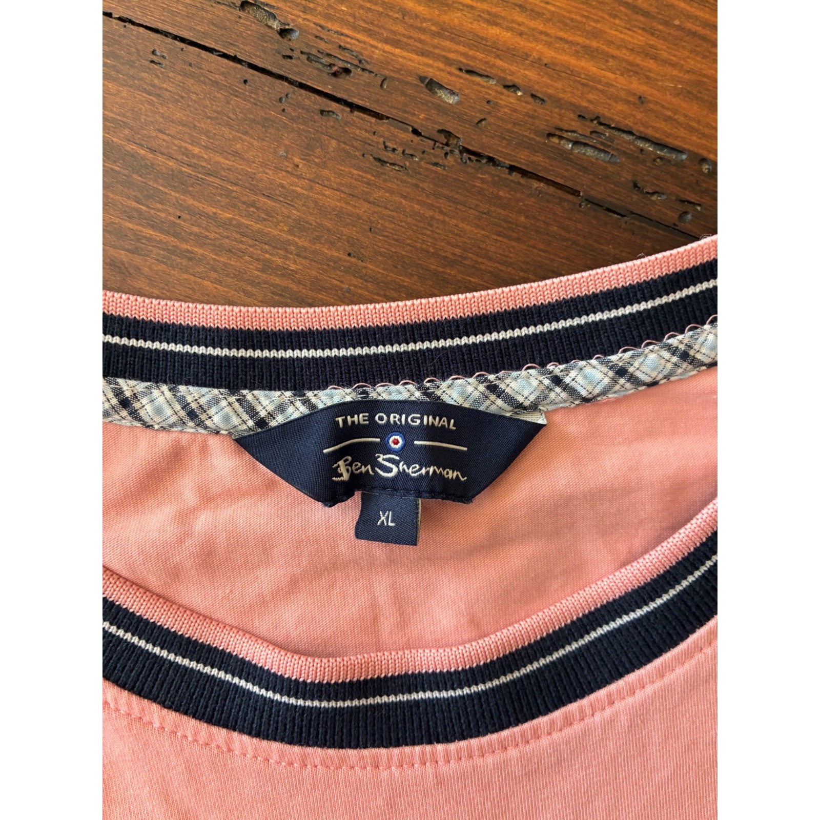 Ben Sherman Coral Pink Pocket Tshirt With Contrasting Trim, Men's Size XL gallery