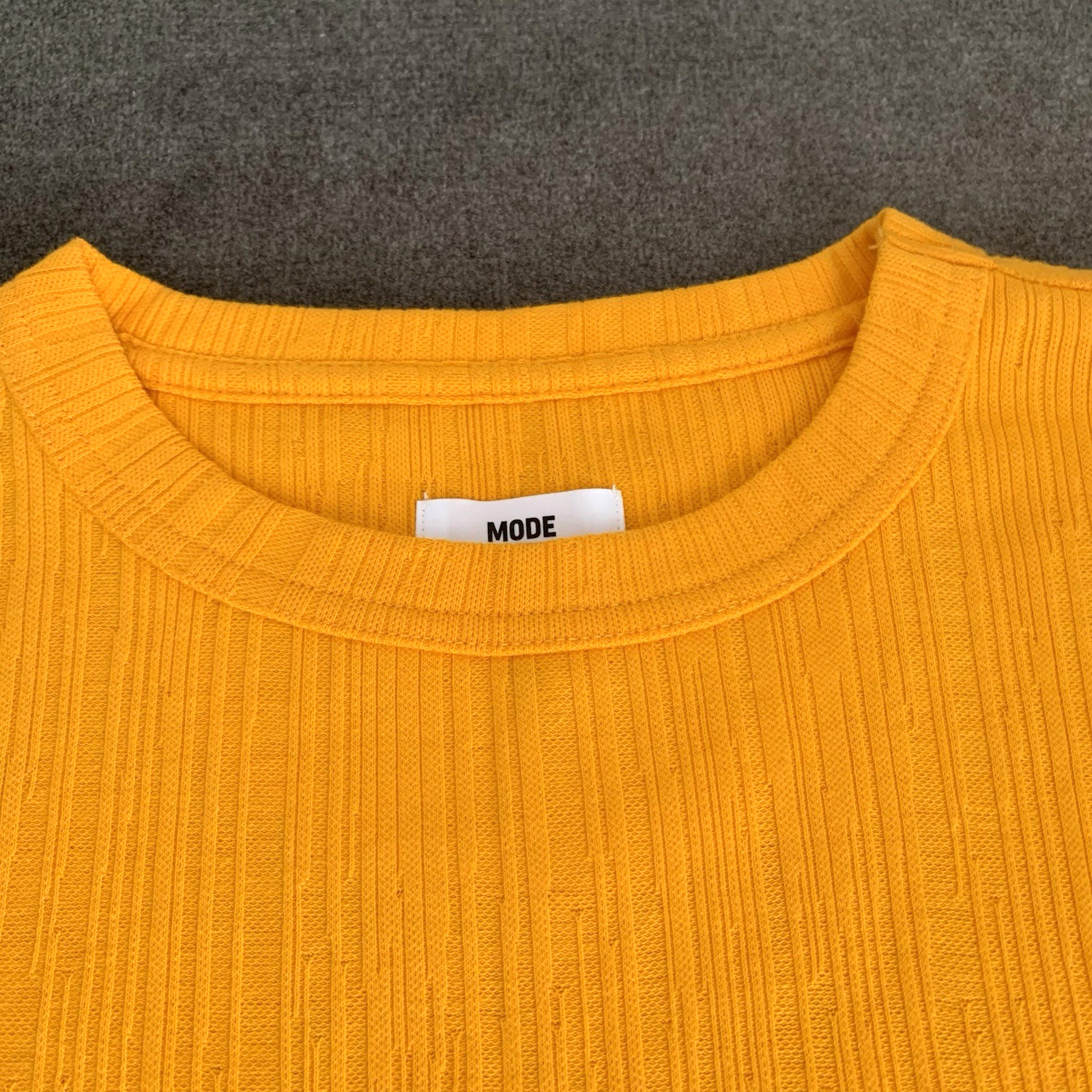 Mode of One Men's M Textured T-Shirt Short-Sleeve Relaxed-Fit Crinkle Orange gallery