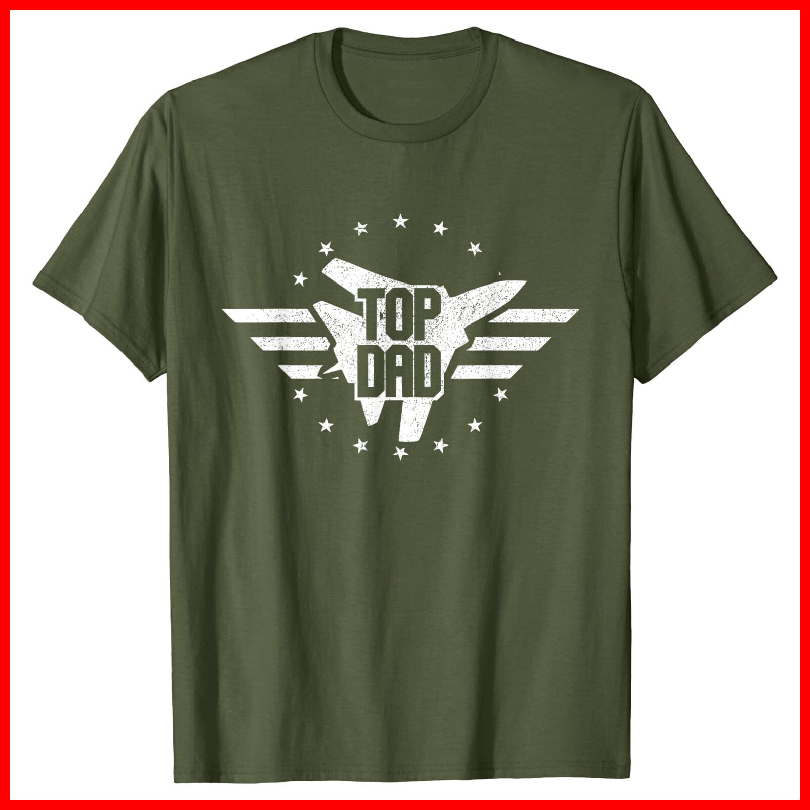 Mens Father’s Day Christmas Birthday for Top Dad Olive Cotton T-Shirt S-5XL