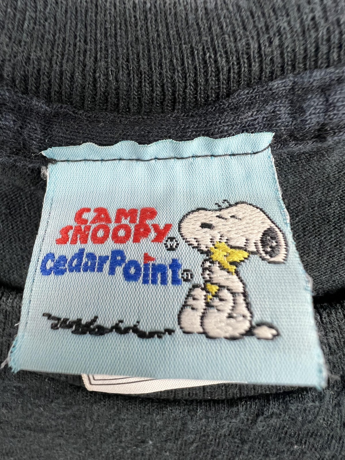 Vintage Camp Snoopy Cedar Point Shirt Mens XL Black Peanuts Graphic Tee gallery
