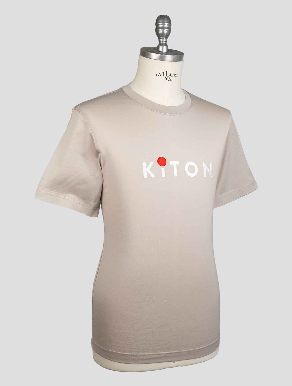 NEW KITON TAUPE COTTON T-SHIRT EU 56 - US 46 - 2XL KMZ35 gallery