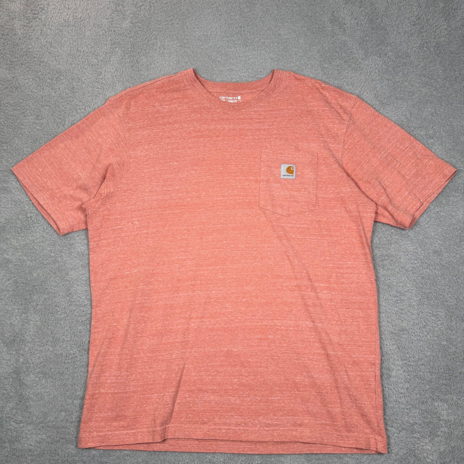 Carhartt K87 Mens Loose Fit Pocket T-Shirt Coral Heather Pink Large K87-P17