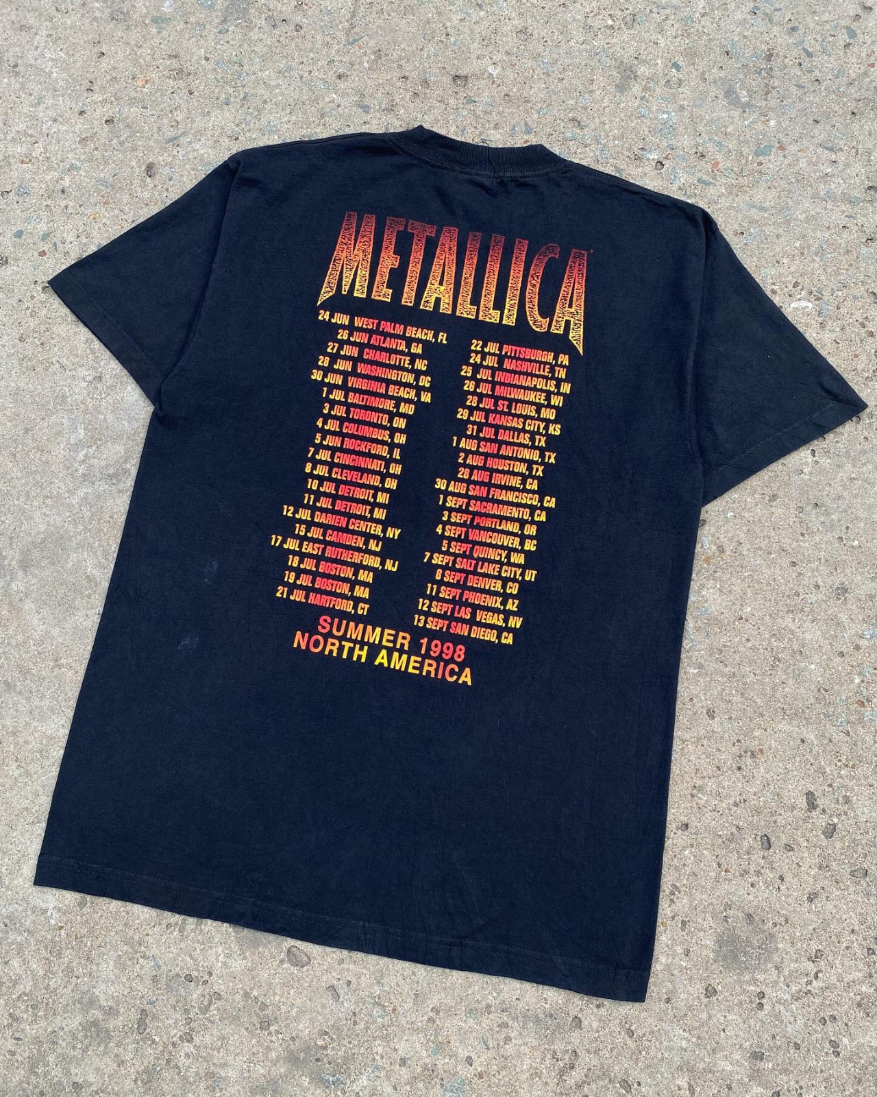 Metallica Summer Tour 1998 Black 2 side T-shirt S-5XL gallery