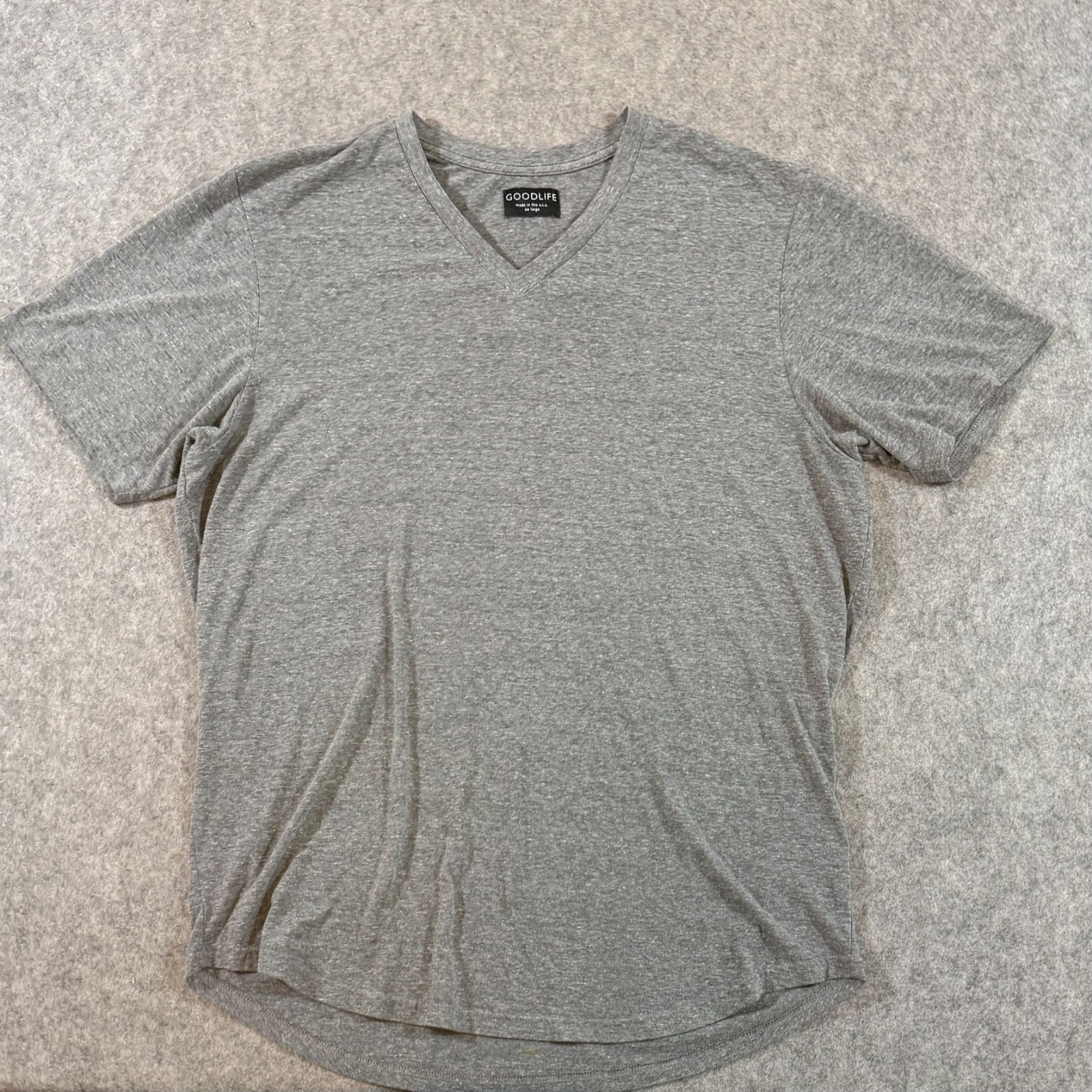 Goodlife Heathered Gray Tri-Blend Short Sleeve V-Neck T-Shirt Men's Size XXL gallery