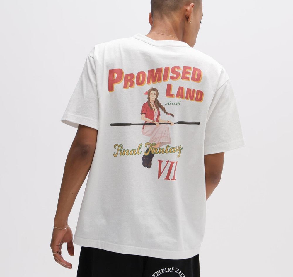 AVIREX + FINAL FANTASY VII REMAKE PINUP SHIRT AERITH White L