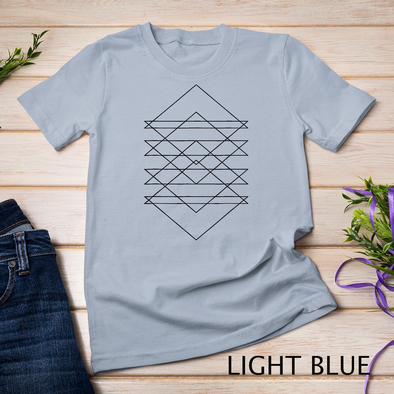 Sacred Geometry Abstract Art Geometric Triangle Lines Design Unisex T-shirt gallery