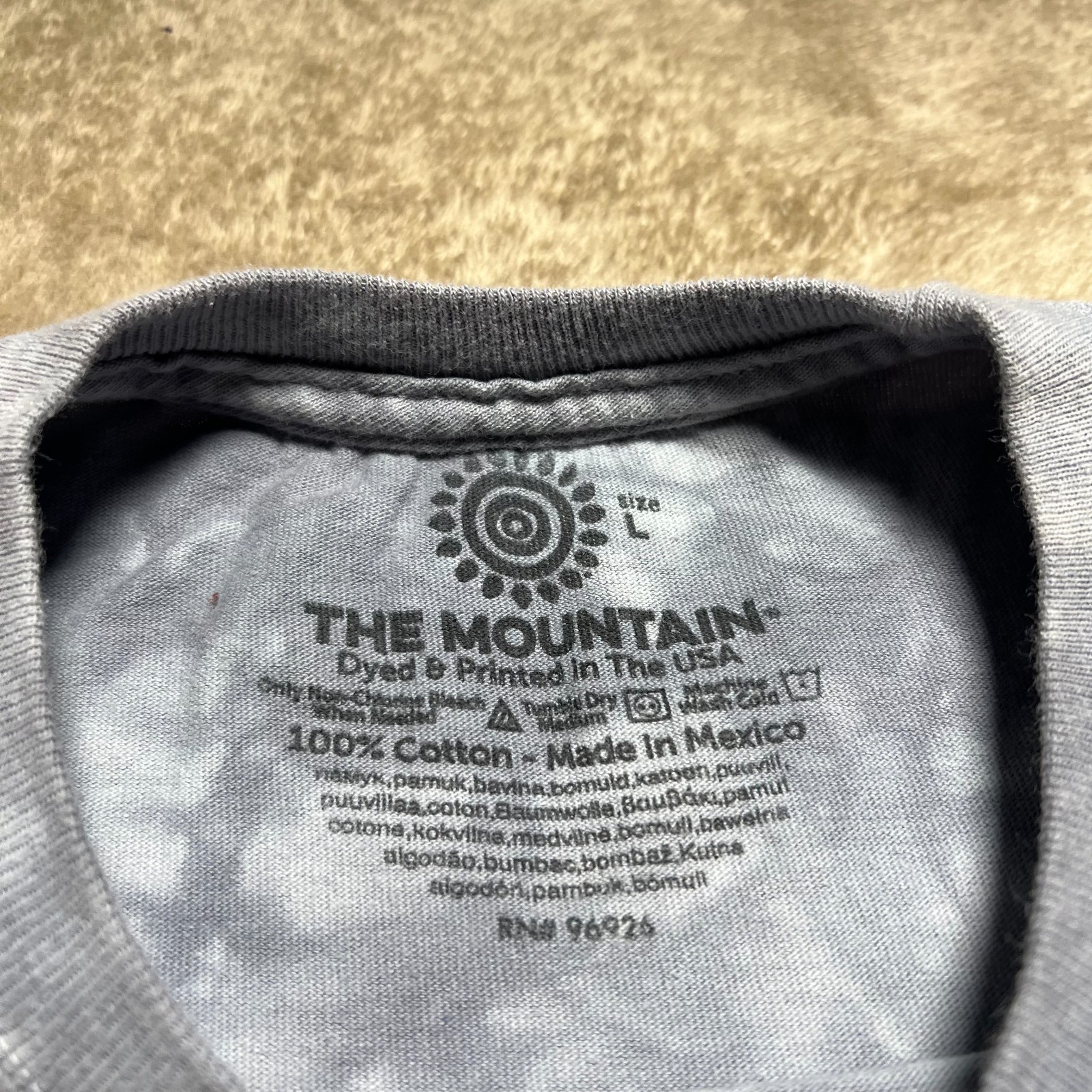 The Mountain Jesus Crown of Thorns T Shirt Mens L Gray Tie Dye Graphic Y2K Tee gallery