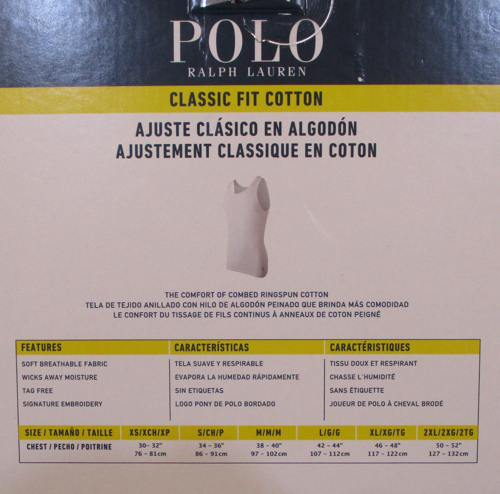 3 GENUINE POLO RALPH LAUREN COTTON WHITE TANKS T-SHIRTS UNDERSHIRTS S M L XL XXL gallery