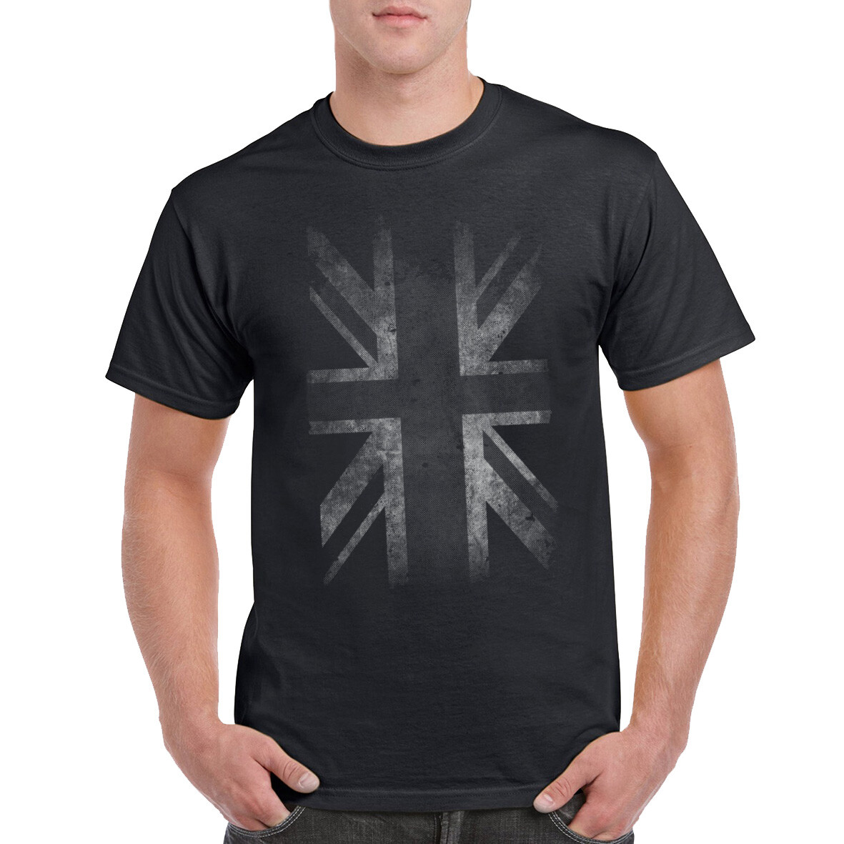 Faded Union flag t-shirt union jack Great Britain Cool Grey 3